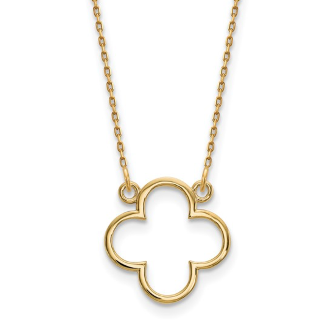 14K Polished Cloverleaf Necklace