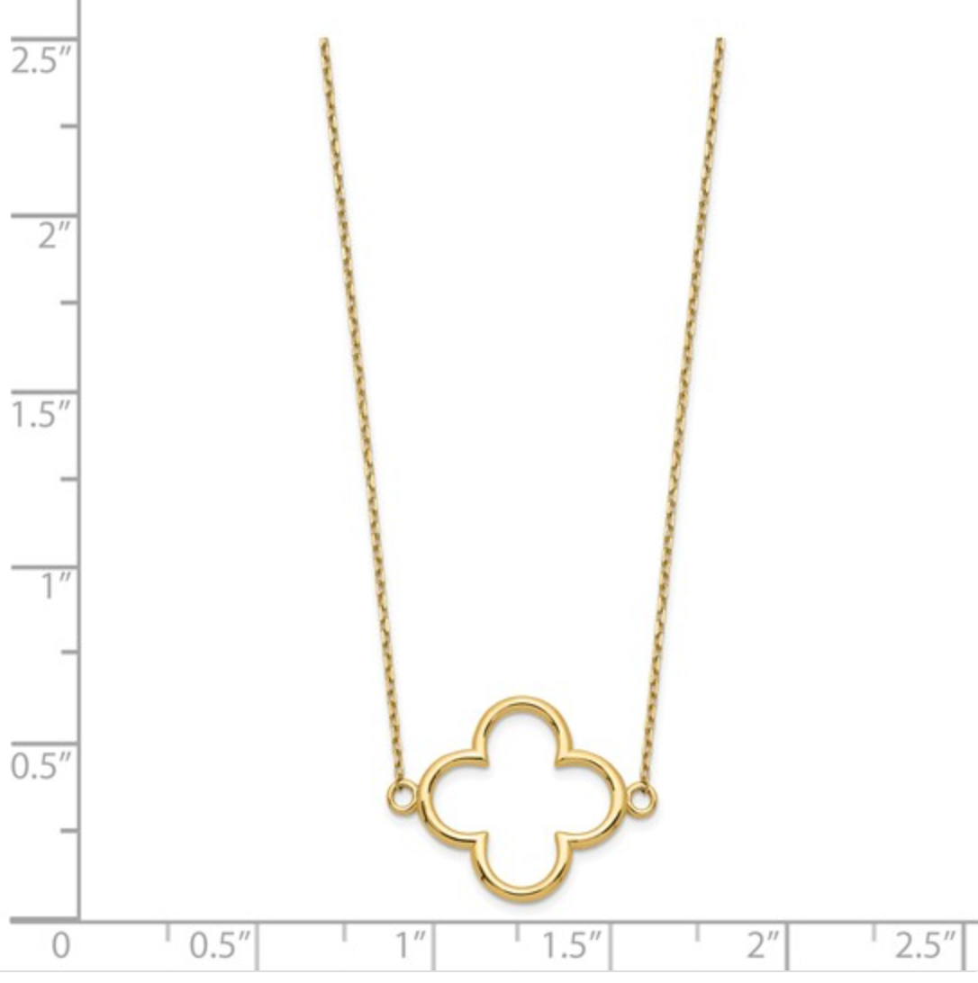 14K Polished Cloverleaf Necklace