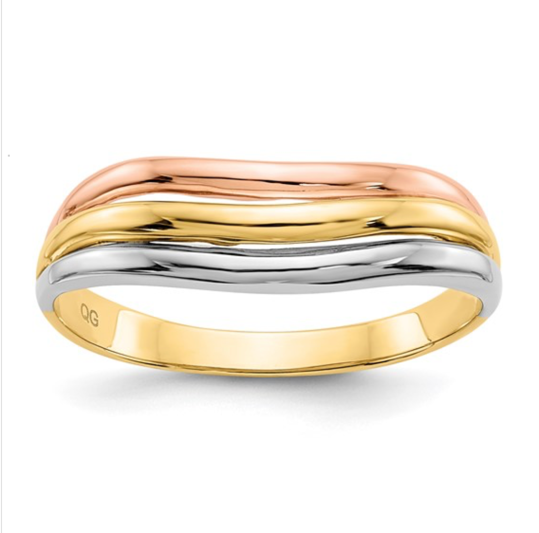 10K Tri-Color Open Fancy Ring