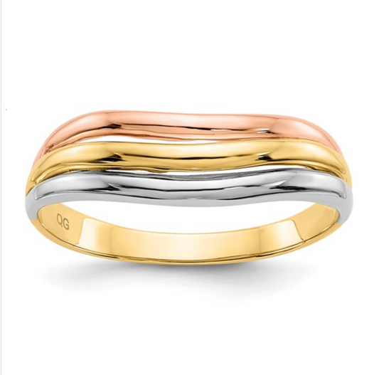10K Tri-Color Open Fancy Ring