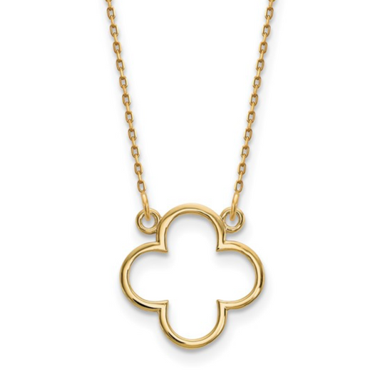 14K Polished Cloverleaf Necklace