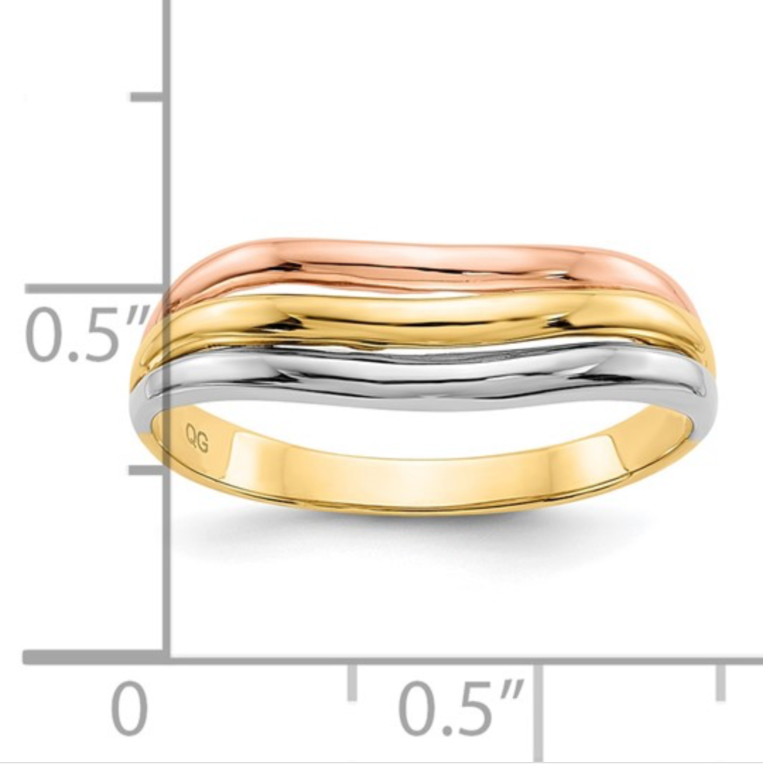 10K Tri-Color Open Fancy Ring